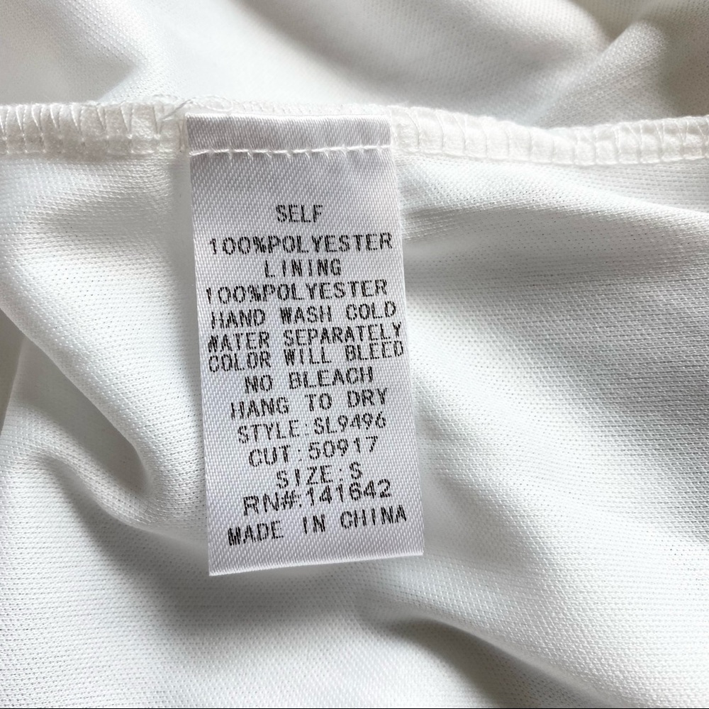 She + Sky | Striped Lined Shift Dress with Front Keyhole and Ruffle Hem | Small - Picture 7 of 7